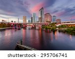 Small photo of Tampa, Florida, USA downtown city skyline over the Hillsborough River.