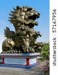 lion statue in buddha temple