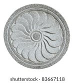 stone carved  in lotus form on...