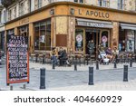 Small photo of Bordeaux, France - March 25, 2016. People in the bar terrace of Apollo cafe in Place Fernand Laffargue square, Bordeaux. Aquitaine. France.