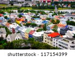 reykjavik city aerial view of...