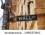 wall street sign in new york...