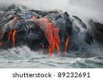multiple lava flows  ocean ...