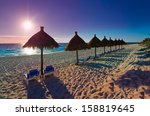 the caribbean ocean beach with...