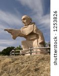 Small photo of Statue of Father Junipero Serra by Louis DuBois overlooking California's 280 Freeway near Hillsborough, California.