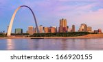 st louis arch and skyline at...