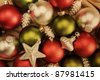 Christmas Ornaments In Glass Vase. Table Decoration Stock Photo 97415141 : Shutterstock