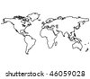 World+map+outline+black+and+white