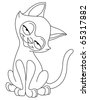 Illustration Of A Cat Outline - 103052882 : Shutterstock