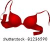 vector red bra - stock vector