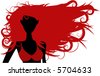 Hair Blowing Silhouette