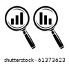 Monochromatic increase-decrease magnifiers icons - stock vector