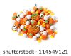 Spooky Orange Halloween Candy against a background - stock photo