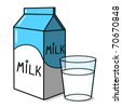 Milk Carton With Cow Illustration; Cow Drawing On A Milk Carton