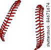 Vector Illustration Of Softball Laces Or Baseball Laces - 115022341