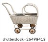 old cane dolls pram