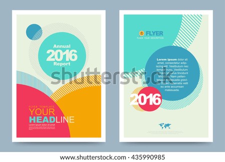 Colourful annual report brochure flyer design template with circles style. vector illustration, Use for Leaflet cover presentation abstract flat background, layout in A4 size
