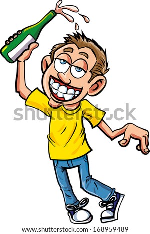 La Bible et l'Église interdisent-elles toute consommation d'alcool ? Stock-vector-cartoon-of-celebrating-dunk-with-champagne-bottle-168959489