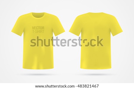 Download Mens Yellow Vector Tshirt Template Isolated Stock Vector ...
