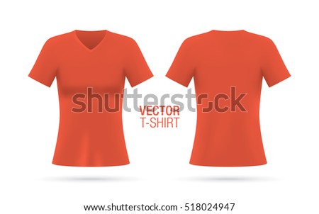 Download Womens Vneck Tshirt Vector Template Short Stock Vector ...