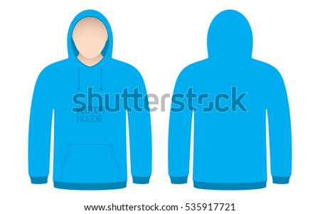 Blue Vector Hoodie Template Model Man Stock Vector 535917721 - Shutterstock