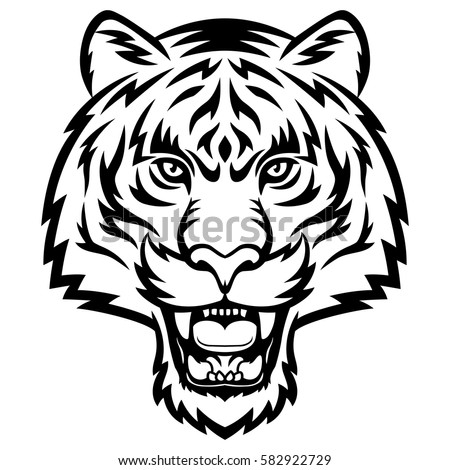 Tiger Anger Vector Illustration Tiger Head Stock Vector 123767449 ...