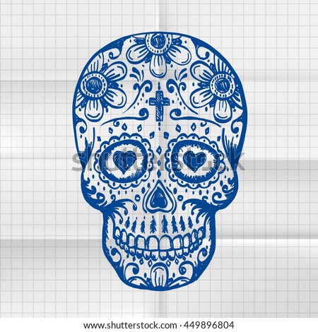 exercise book day dead skull sketch stock vector 449896804 exercise book day dead skull sketch stock vector 449896804