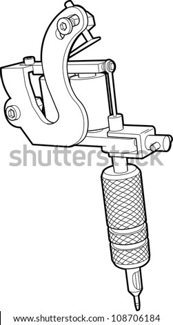 Technical Drawing Tattoo Machine All Lines Stock Illustration 108706184 ...