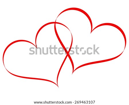 2 Linked Hearts Stock Vector 269463107 - Shutterstock