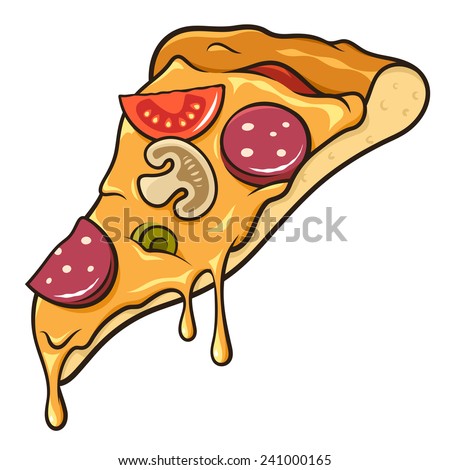 Cartoon Illustration Pizza Slice Vector Stock Photos, Images ...