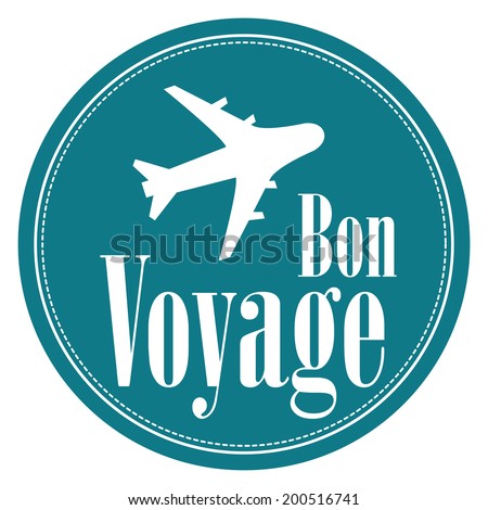 Blue Circle Vintage Style Bon Voyage Stock Illustration 200516741 ...