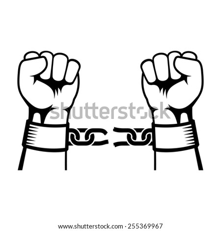 Hands Breaking Steel Chain Stock Vector 255369967 - Shutterstock