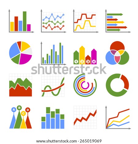 Illustration Set Bar Graph Line Graph Stock Vector 72731587 - Shutterstock