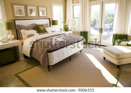 Beautiful Bedroom Interior Showcase Stock Images, Royalty-Free ... Spacious luxury bedroom.