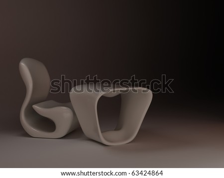 White Chair Table Future Minimalism Design Stock Illustration ... White Chair Table Future Minimalism Design Stock Illustration ...