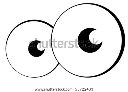 Pair Cartoon Eyes Eyeballs Looking Out Stock Illustration 55722433 ...