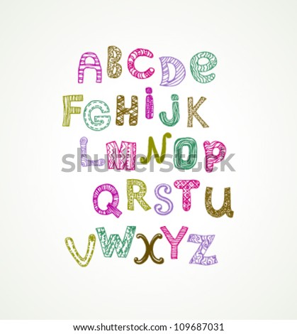 Girly Alphabet Vector Set More Letters Stock Vector 117891385 ...