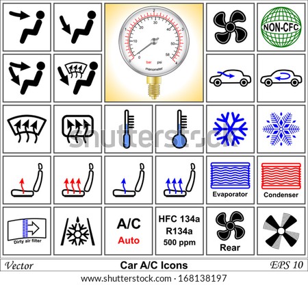 stock vector car ac vector icons 168138197