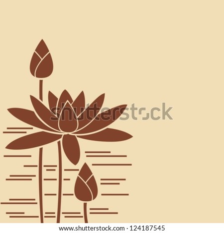Water-lily of brown color.Vector. EPS-10 (non transparent elements,non gradient).