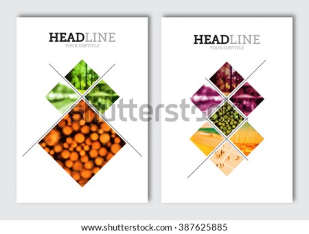 Business brochure design template. Vector flyer layout, blur background with elements for magazine, cover, poster design. A4 size.