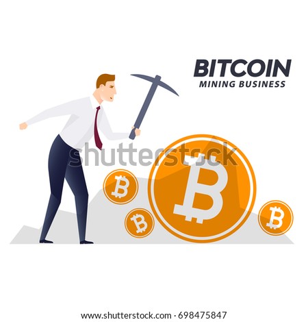 Bitcoin Cryptocurrency Mining Concept Pickaxe Business Stock Vector 698475847 - Shutterstock