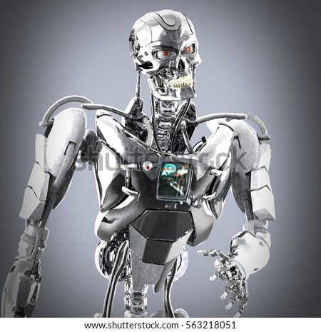 Cool Robot Upper Body Side View Stock Illustration 298898111 - Shutterstock