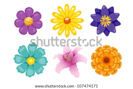 Flower vector set - stock vector