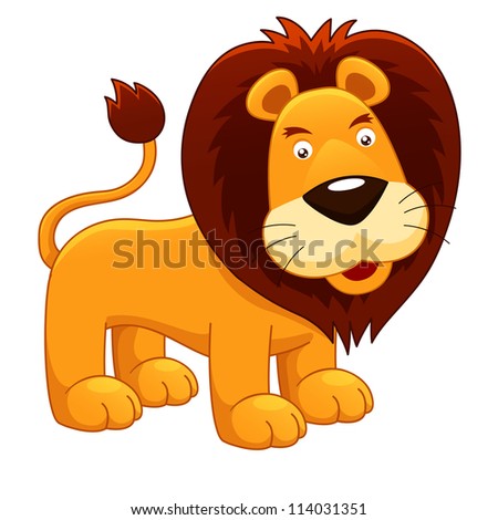 Illustration Lion Cartoonvector Stock Vector 115147288 - Shutterstock