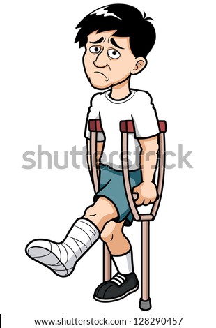 Illustration Man Broken Leg Stock Vector 128290457 - Shutterstock