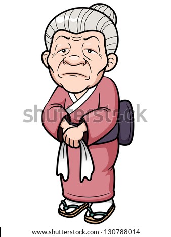 Vector Illustration Old Woman Cartoon Stock Vektor 130788014 - Shutterstock