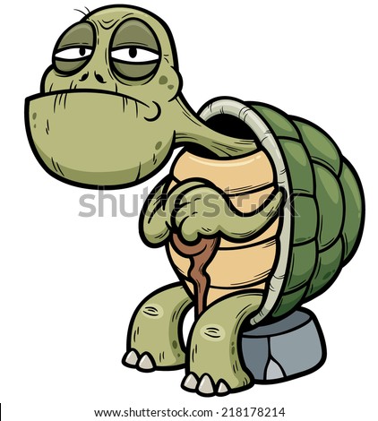 Vector Illustration Cartoon Old Turtle Stock Vector 218178214