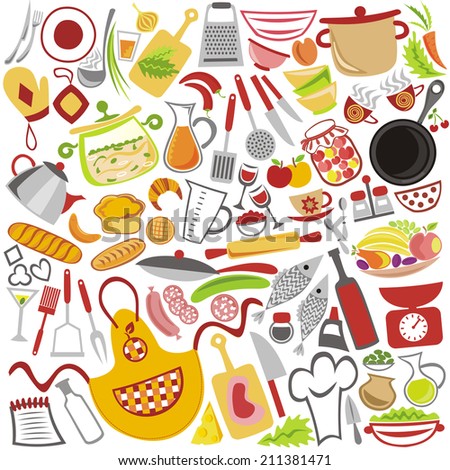 Kitchen Vector Illustration Stock Vector 211381453 - Shutterstock