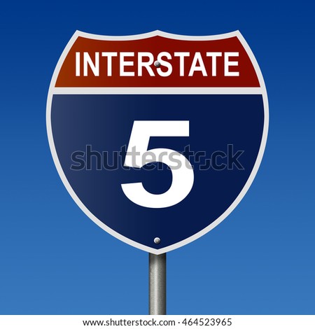 American California Interstate Highway Number 5 Stock Illustration ...