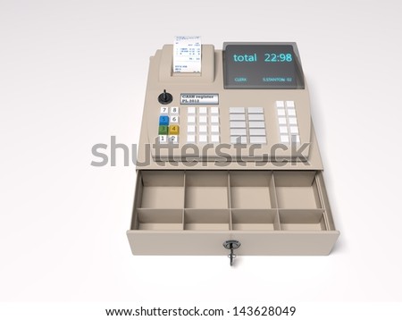 Illustration of the 3D rendered Cash Register